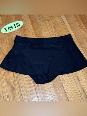 Black Swim Skirt with Built-In Shorts
